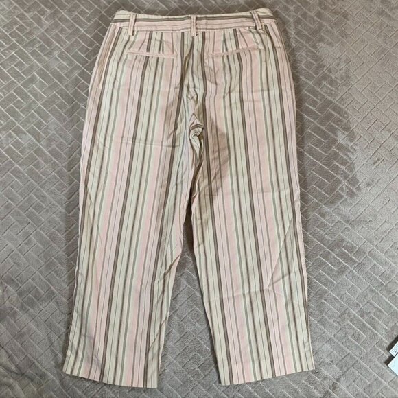 Talbots Womens 4 Pants Cropped Casual Capri Pink Striped Mid Rise Stretch - Picture 7 of 10